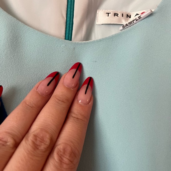 Trina Turk Blue Color Block Sheath Dress - Picture 5 of 6